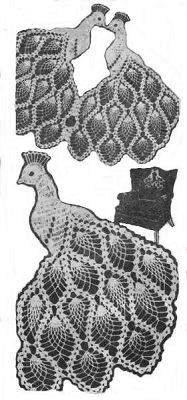 Crocheted Peacocks