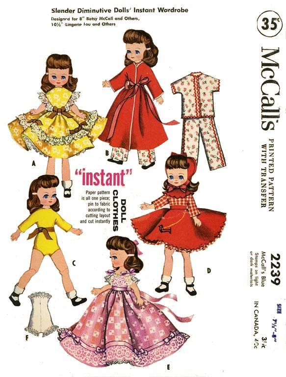 Ginny Doll Pattern 7-8 inch outfits Book No 1 wardrobe 