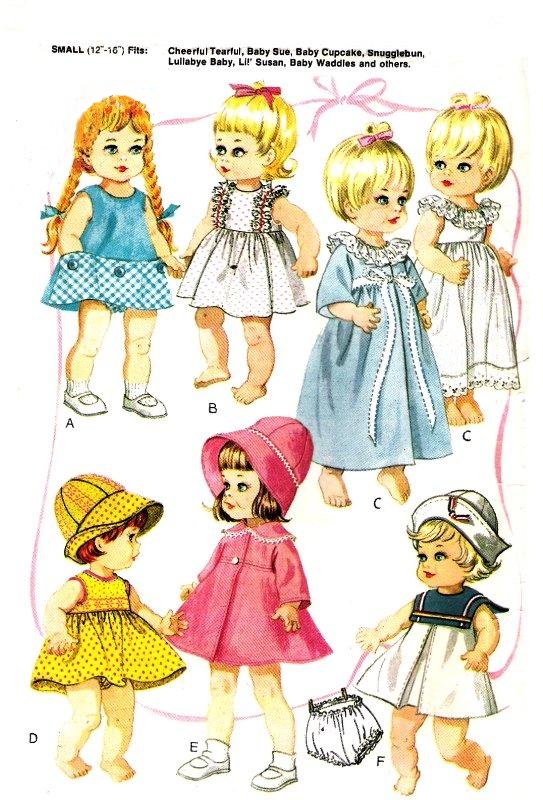Details about   Lot of 7 Mostly Vintage Doll Clothes See Measurements Dresses Slip Apron Hats 
