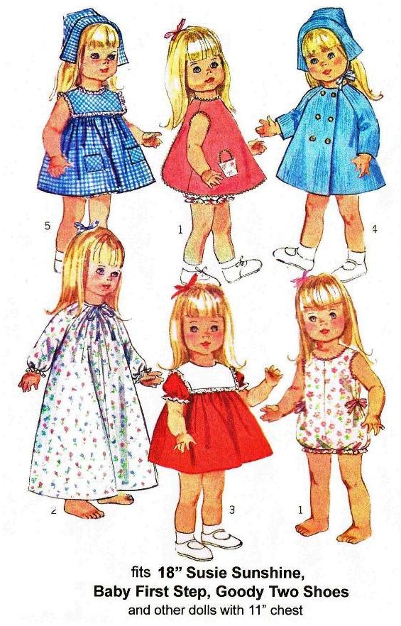 Panties Slip 1967 Vintage Simplicity Sewing PATTERN 3669 20 Betsy Wetsy Tiny Tears Barbara Jo Doll Clothes Baby or Toddler Dolls