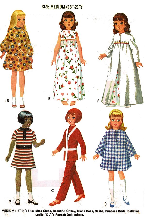 Vtg Chatty Cathy 19" 20" 21" Toddler Doll Clothes Pattern ~ HUGE WARDROBE 