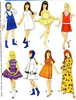 Vintage 9311 Doll Clothes Wardrobe Pattern Teen Doll's Sister fits Skipper 9 in. 